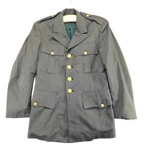U.S. Army Tropical Dress Coat Green Size 34 Short Poly Wool Blend Uniform